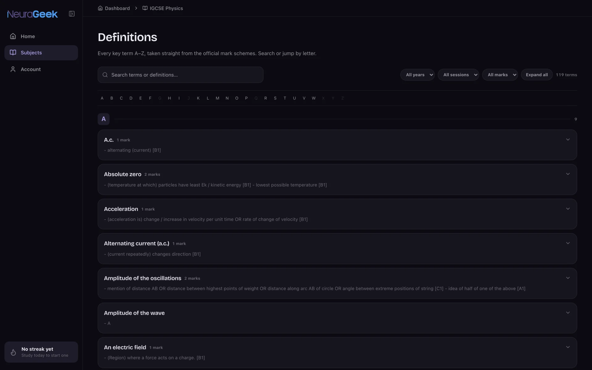 Data Bank: Search definitions and inspect the available source details
